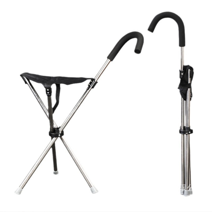 Portable folding walking stick